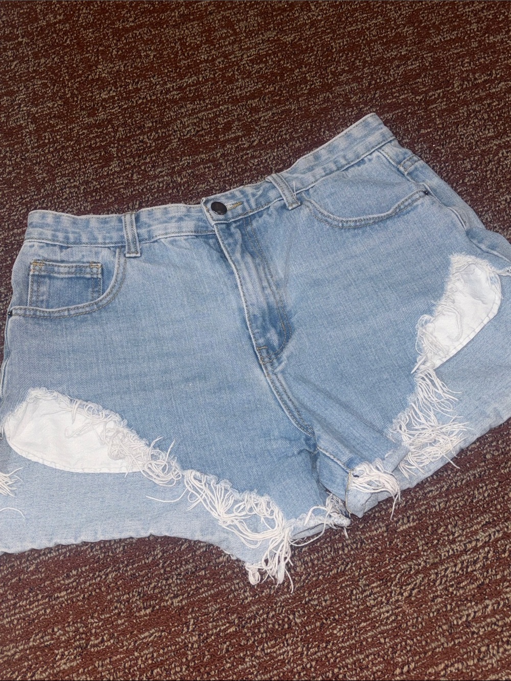 Momokrom denim shorts frayed distressed casual summer EU 12 US 8 Jean shorts